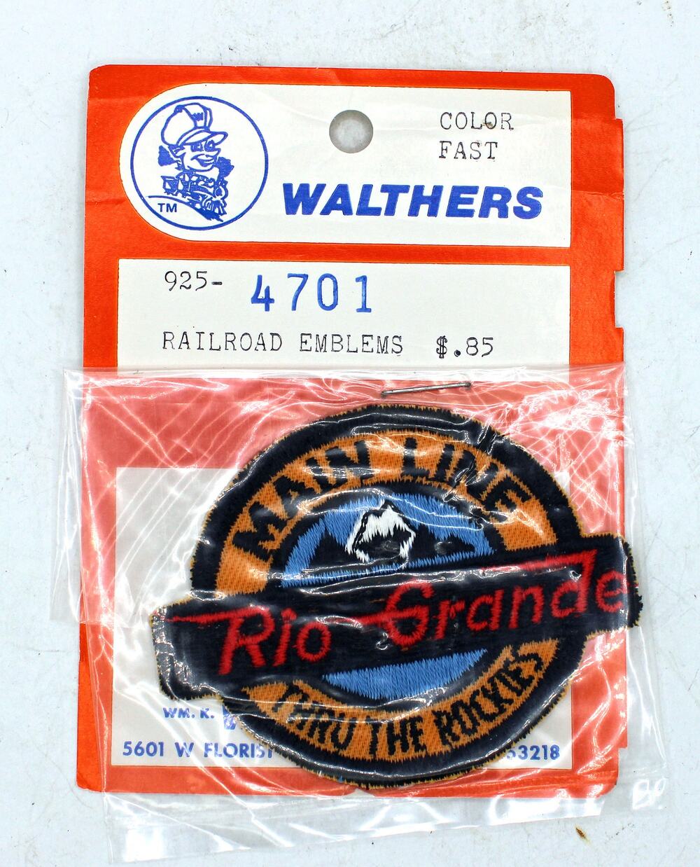 NOS Walthers Rio Grande Main Line Thru The Rockies Railroad Patch